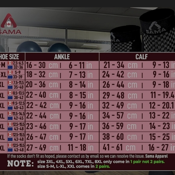 NWOT - 1 pair of SAMA compression socks Sz Med - Picture 5 of 5
